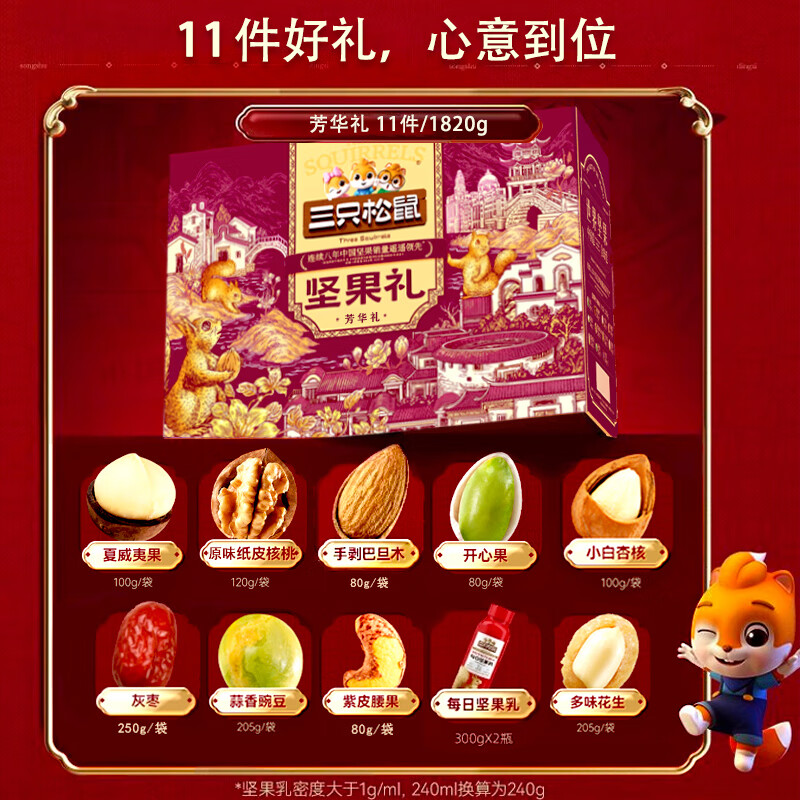 三只松鼠坚果礼盒芳华礼1820g高清大图