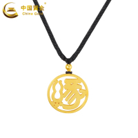 中国黄金缘牌镂空吊坠
