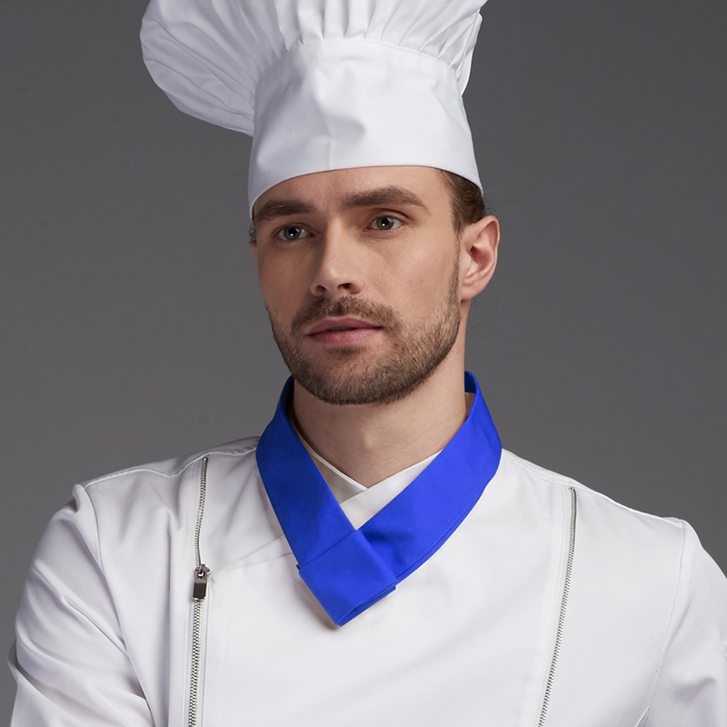盛世尼曼多米来厨师领巾厨房厨师长领结男厨师工作服汗巾红色西餐工作