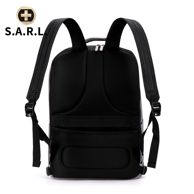 S.A.R.L瑞士双肩电脑包15.6英寸笔记本 休闲男女通用旅行包 学生书包58019 灰色