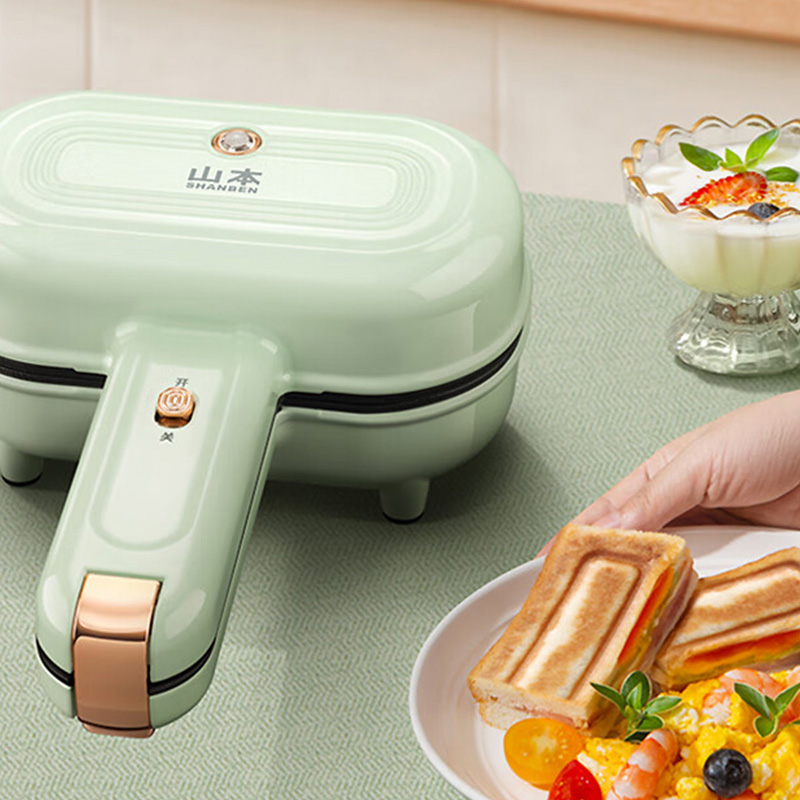 山本三明治机双面加热煎烤面包多功能自动封边易清洁S-EL839高清大图