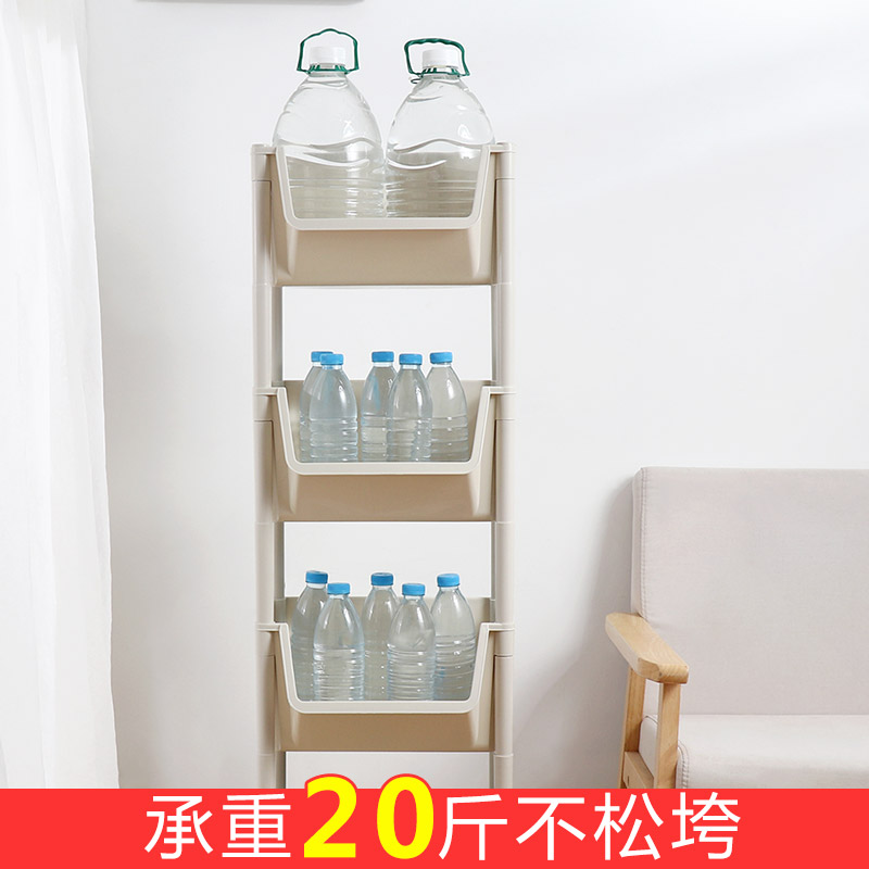 多层厨房置物架可移动落地式蔬菜架菜篮子玩具收纳架储物筐小推车高清大图