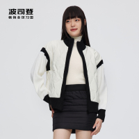 波司登2022新款女士鹅绒立领拼接针织轻薄羽绒服