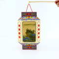 福人福地伴手礼中秋灯笼diy幼儿园手工花灯制作材料包儿童手提发光中式宫灯挂饰礼品 DIY八角宫灯-千里江山图
