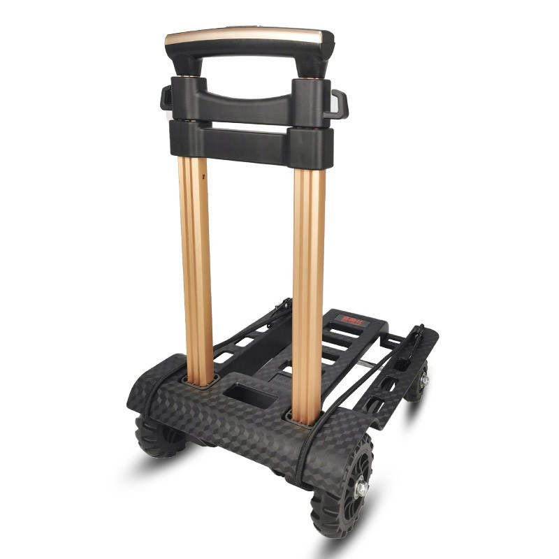 便携购物车土豪金铝拉杆折叠小推车行李小家用手拉拖车