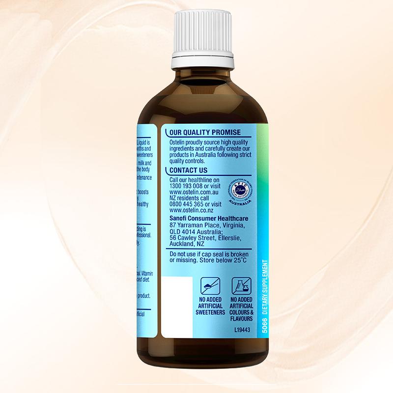澳洲OSTELIN奥斯特林液体牛乳钙+VD3滴剂90ML/瓶