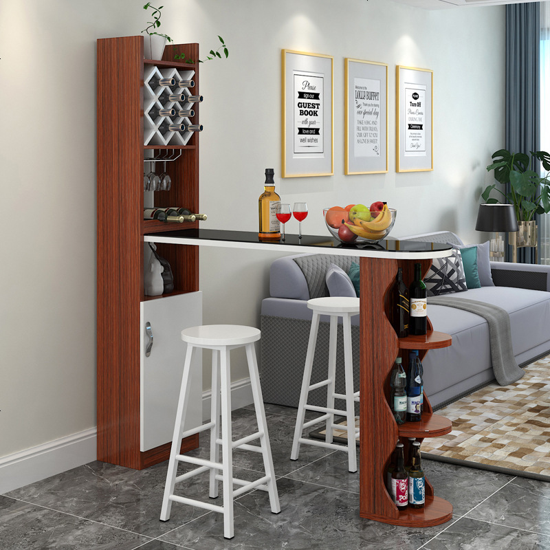 靠墙吧台桌家用客厅小户型欧式玄关钢化玻璃旋转隔断酒柜现代简约视频