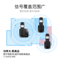 飞利浦(PHILIPS)无绳电话机 无线座机 子母机 办公家用 屏幕白色背光 持久待机 DCTG186 (黑色)