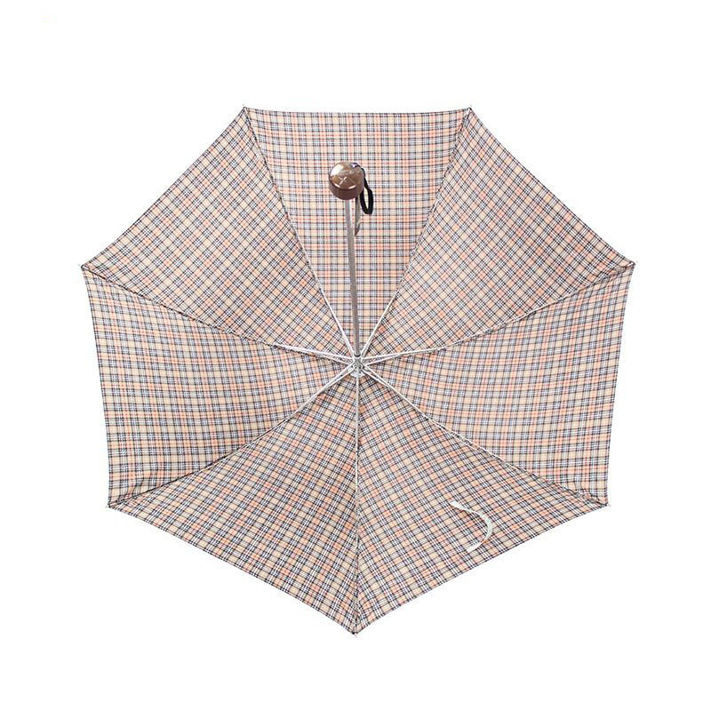 天堂伞 格子 三折 雨伞 驼色 339S (单位:把)