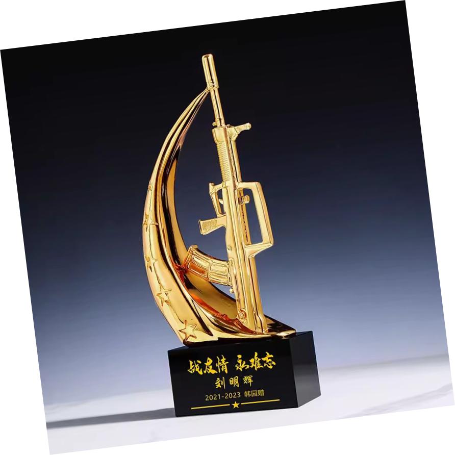 退伍八一军人纪念品送战友礼品定制品创意军旅老兵退役纪念品奖杯高清大图