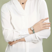 Armani阿玛尼手表女款简约气质小方表小绿表石英女表 生日礼物 送女友AR11302 七夕礼物