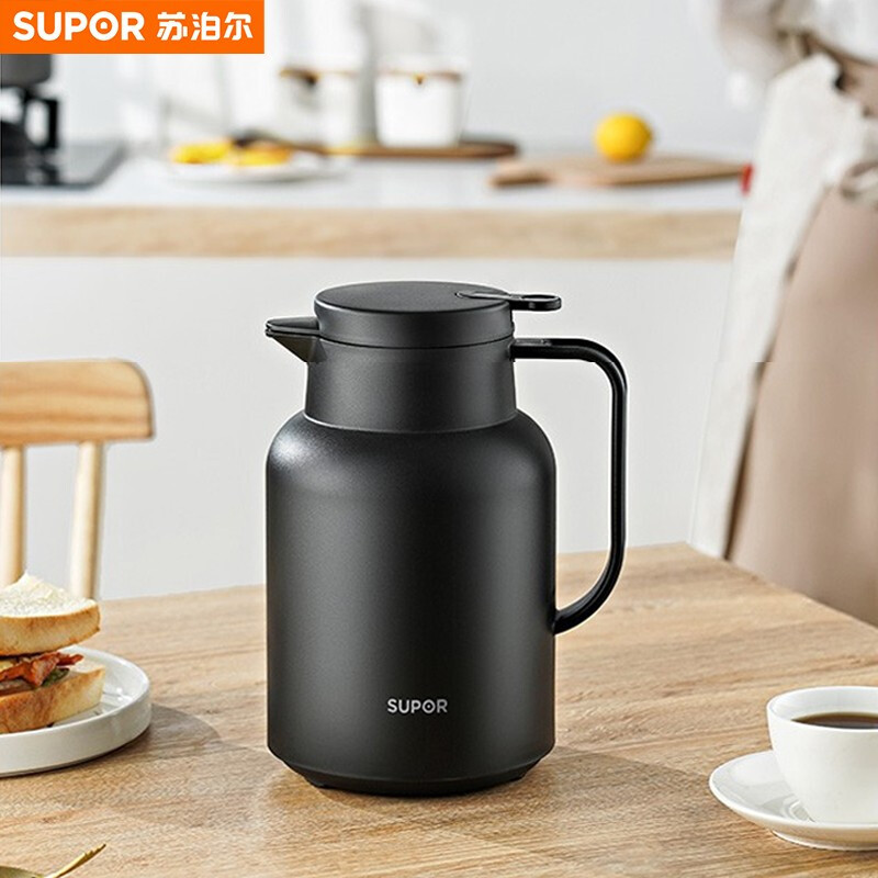 苏泊尔supor真空保温壶玻璃内胆145l家用大容量便携暖水壶保温水壶热