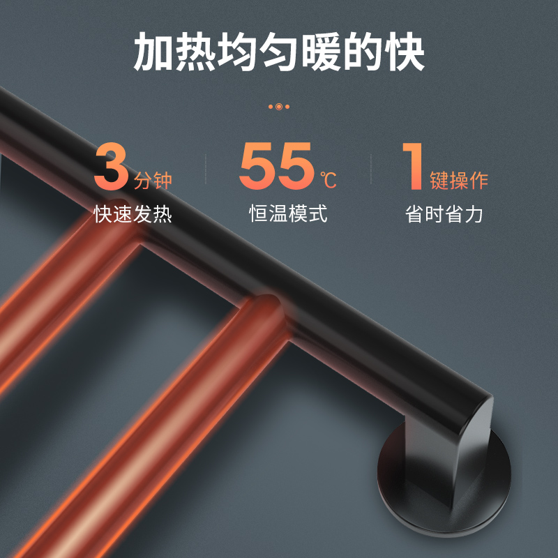 科勒智能电热毛巾架家用浴室恒温浴巾架宝妈款35637T高清大图