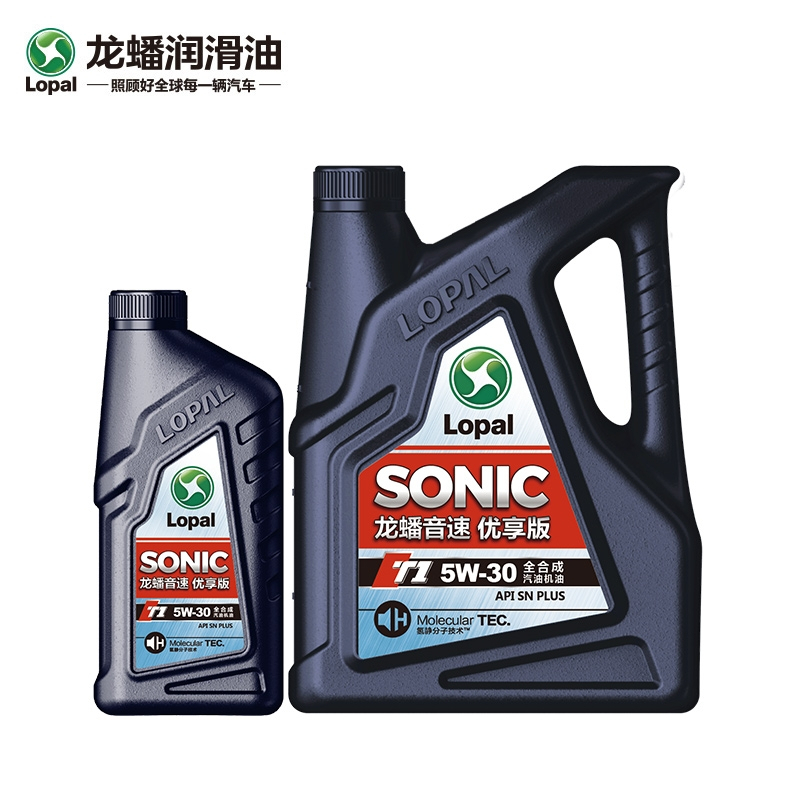 龙蟠SONIC T1全合成机油5W-30 snplus汽车发动机润滑油正品5L 新旧包装随机发