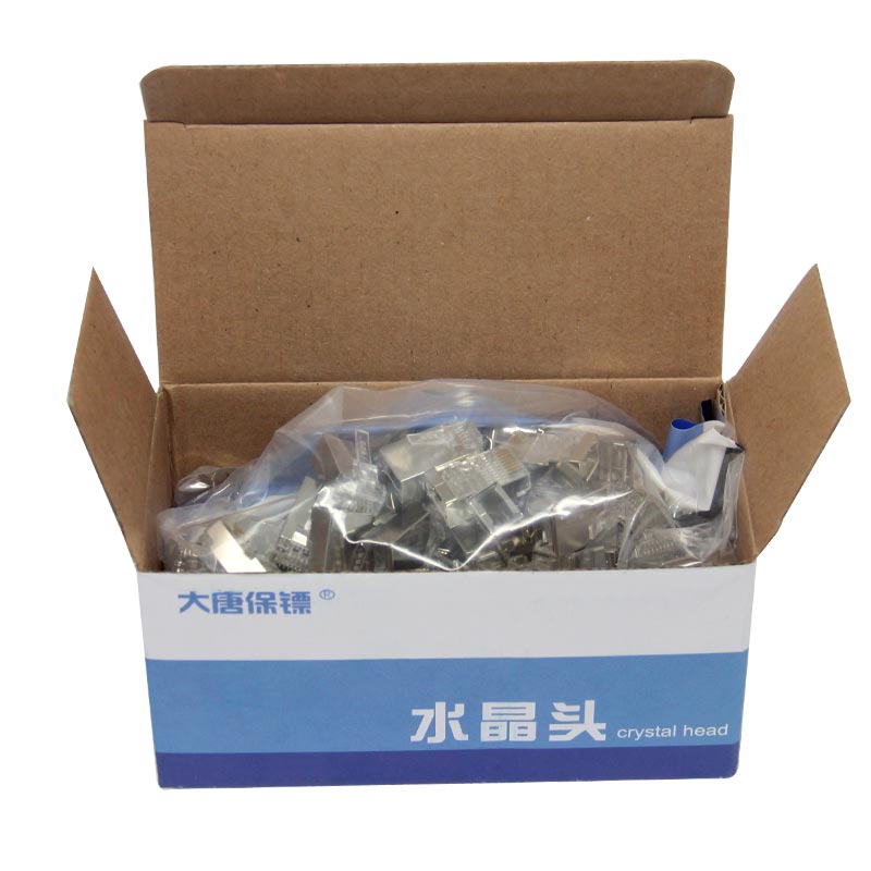 大唐保镖 RJ45水晶头 六类屏蔽水晶头100个/盒 DT2802-6P高清大图