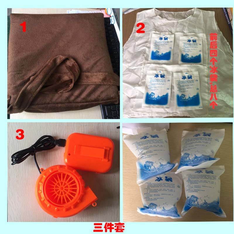网红熊人偶服装熊本熊布朗熊人偶服装抖音发传单皮卡丘人偶行走装 三件套【风扇+传单包+冰袋】 S