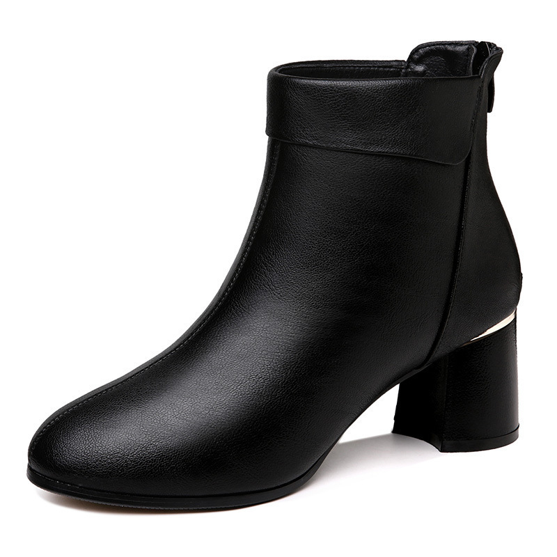 帝紫规杨幂同款马丁靴女英伦风高跟短靴女皮鞋2020秋冬新款帅气女士靴子女鞋