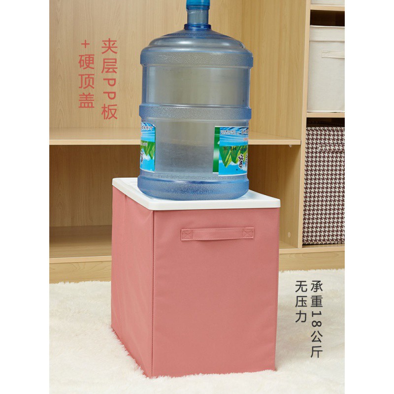 牛津布可水洗收纳箱硬塑料盖 衣柜布艺整理储物箱大号 可折叠 三维工匠高清大图