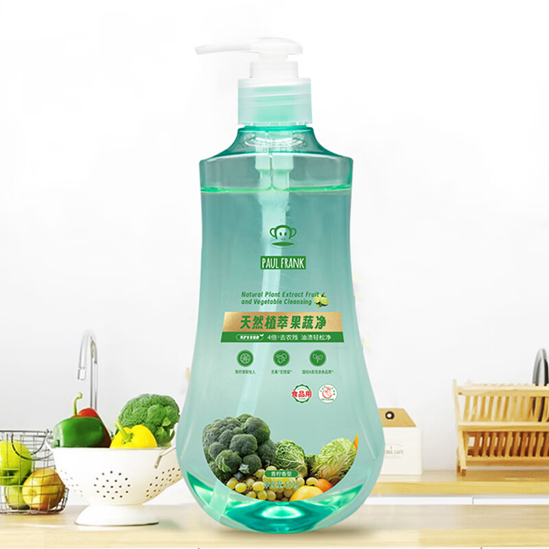 大嘴猴(Paul Frank)天然植萃果蔬净500g*4瓶 共2kg厨房清洁 多场景适用高清大图