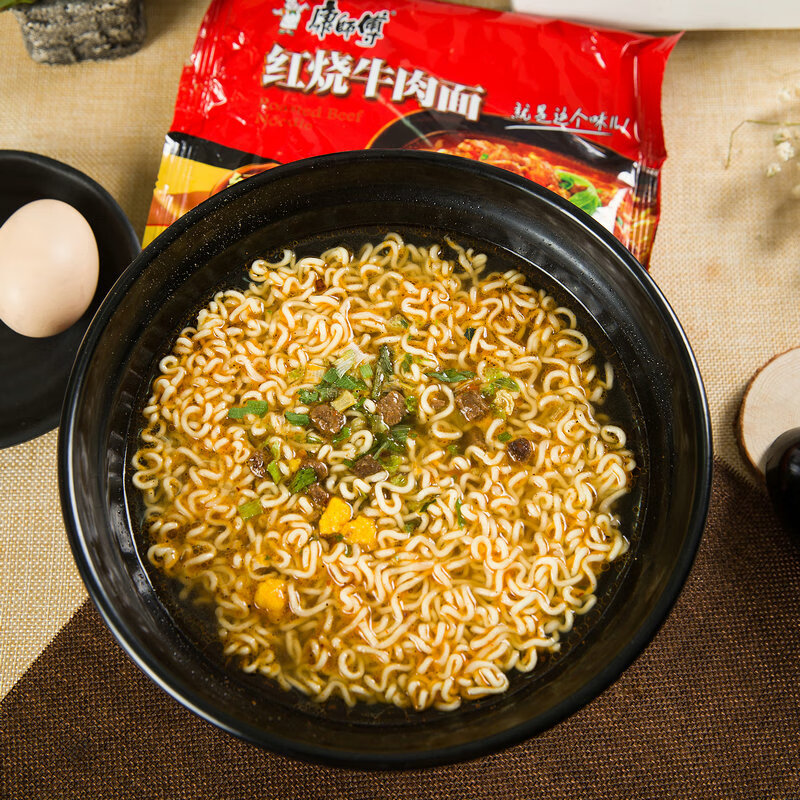 康师傅 方便面 经典红烧牛肉面103g*24袋 泡面袋装整箱速食 方便食品高清大图