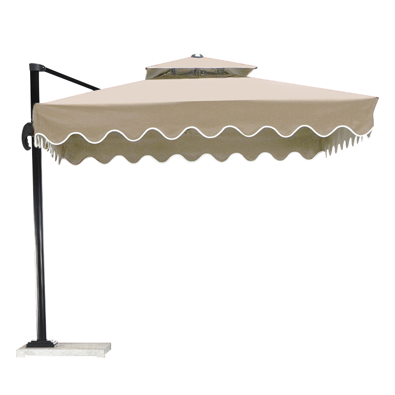 三极户外(Tri-Polar) TP7037 庭院遮阳伞 方形双顶波浪边遮阳伞棚 1.00 顶/把高清大图