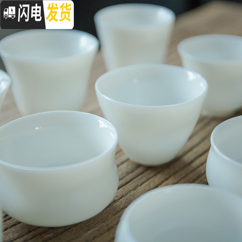 三维工匠德化白瓷品茗杯玉瓷小茶杯子功夫茶具单杯普洱茶碗主人杯单杯定制 德化白瓷小花神6个高清大图