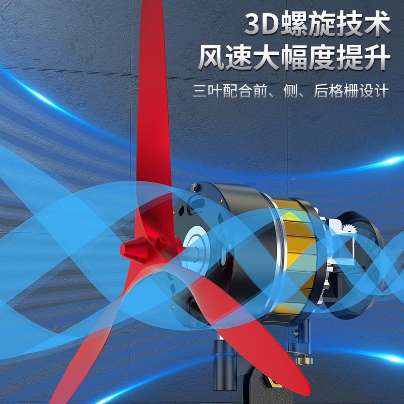 钻石牌工业电风扇大功率商用强力摇头壁挂式大风力牛角扇 500铝镁扇叶高清大图
