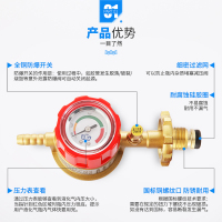 防爆安全减压阀煤气罐家用商用猛火灶液化气石油带表可调节燃气阀