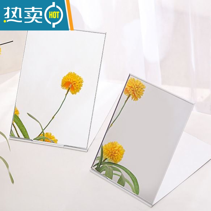 敬平小镜子男士便携化妆镜男女折叠宿舍学生随身小号翻盖方形铝镜超薄 O29-小号+中号+加大号便携式用镜高清大图