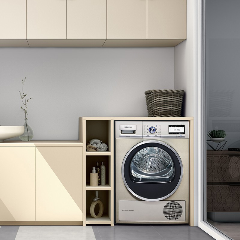 西门子(SIEMENS) WT47Y7691W 9公斤干衣机烘干机 液晶触摸 热泵烘干 原装进口高清大图