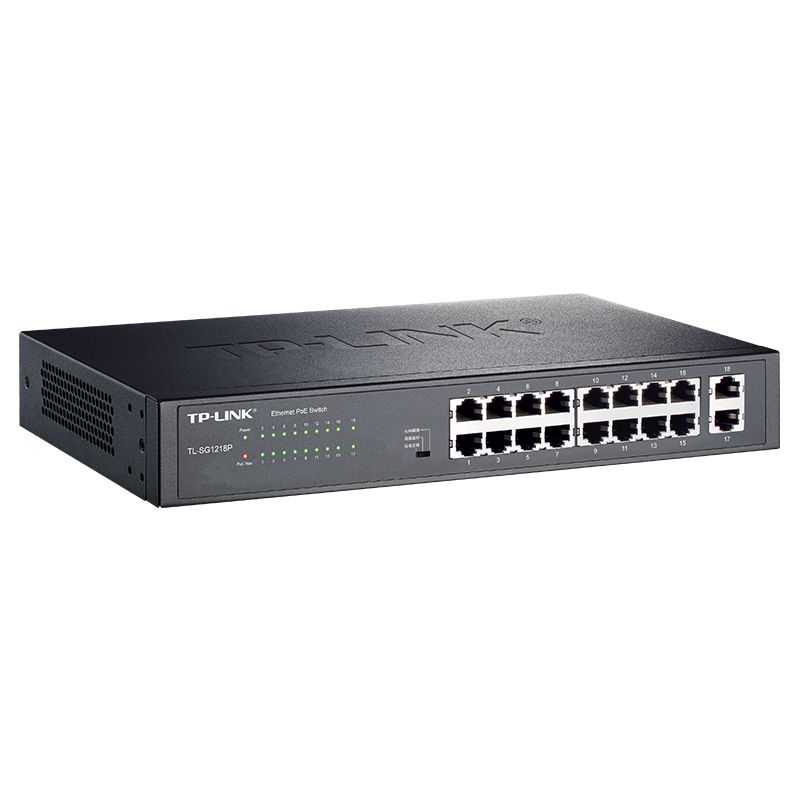 普联(TP-LINK)TL-SG1218P 18口千兆非网管以太网PoE供电交换机16口千兆网线供电+2千兆网口高清大图
