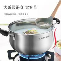 苏泊尔(SUPOR)304不锈钢汤锅复底煮锅22cm锅具电磁炉燃气通用煲汤炖锅学生多用火锅ST22Z1