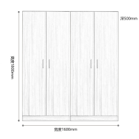 三圣 四门更衣柜木质衣柜员工宿舍衣柜柚木色