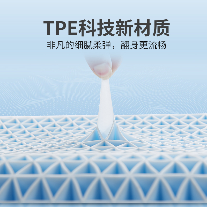 睡眠博士(AiSleep) TPE水洗科技无压枕单人护颈绵柔贴合成人护颈椎 52*35*8/10cm