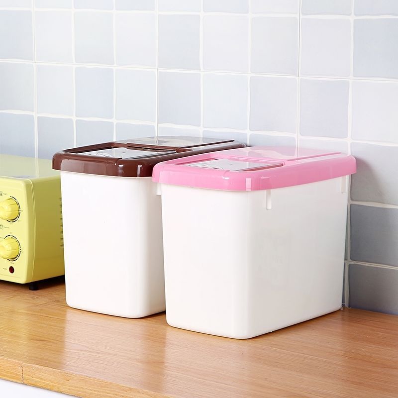 米桶塑料储米箱米缸面粉桶防虫防潮加带盖20斤10kg