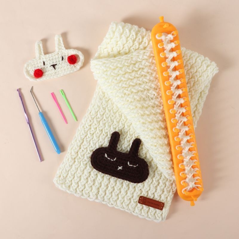 懒人自动织毛衣围脖围巾毛线团手工diy自织手织编织梳齿26cm儿童围巾