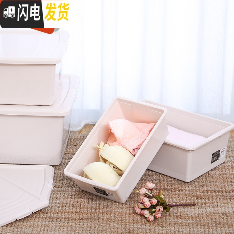 三维工匠塑料收纳箱家用加厚带盖杂物收纳盒扁平床底整理箱卧室储物高清大图
