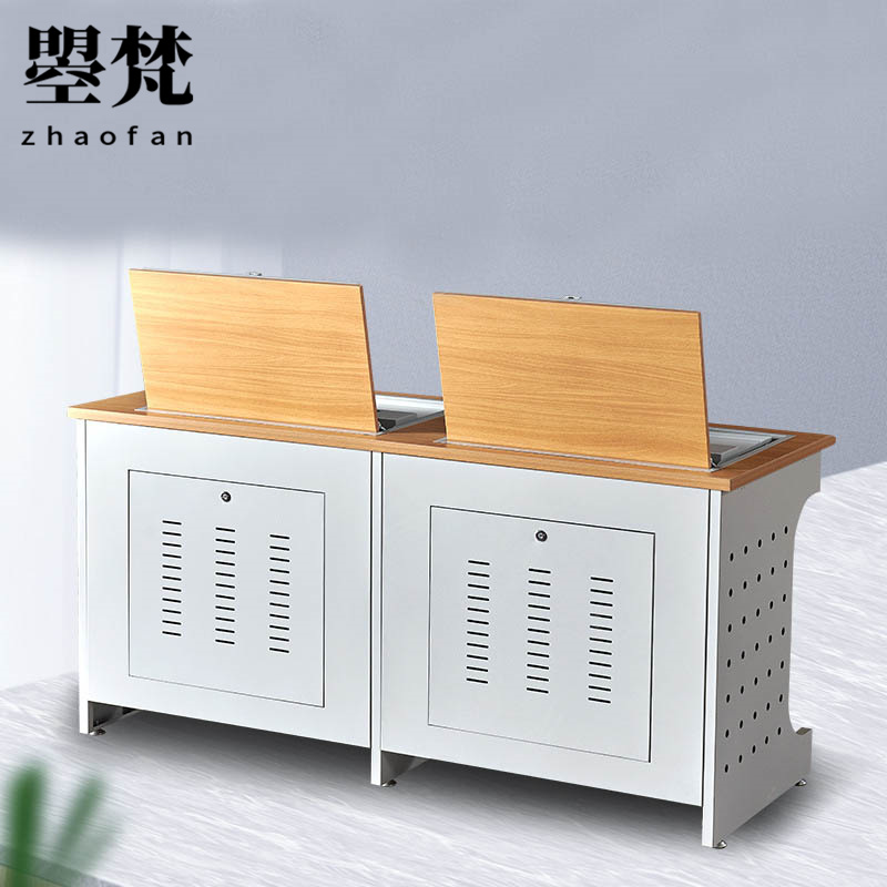 曌梵翻转电脑桌双人张高清大图