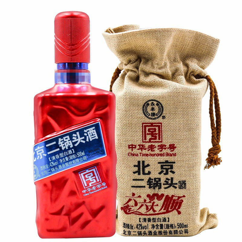 永丰牌北京二锅头 六六大顺 42度清香型白酒 500ml*6瓶 整箱装