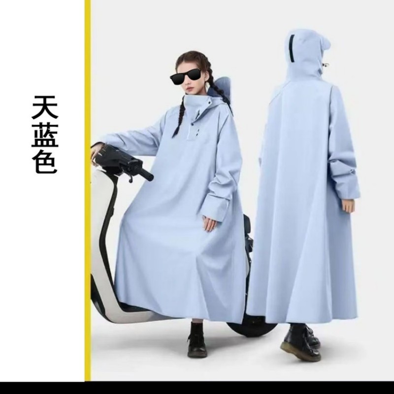 铁迅摩托车电动车雨衣连体 I131 套 天蓝色 XXL