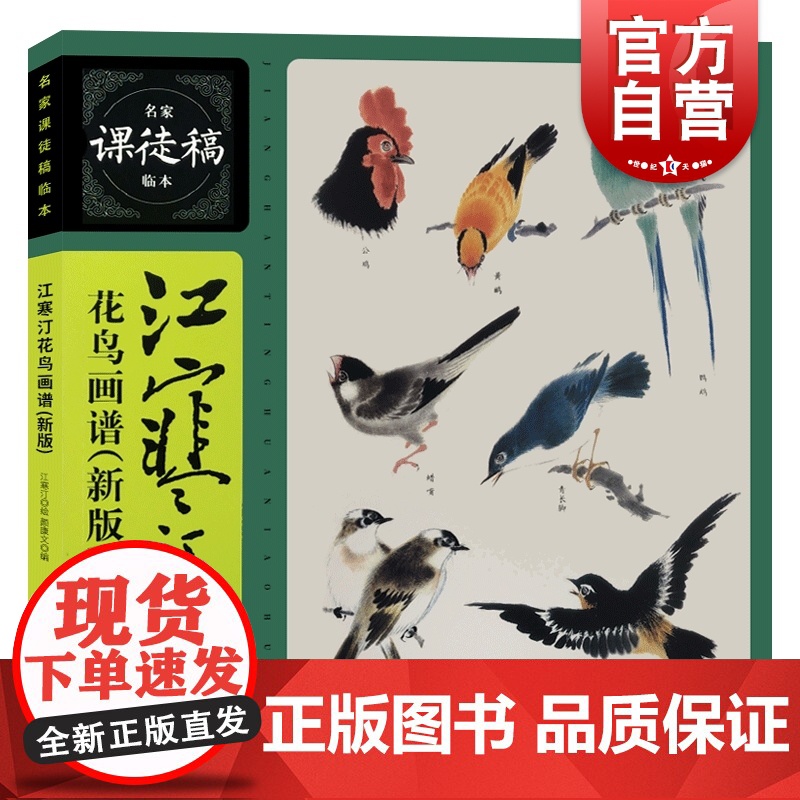 江寒汀花鸟画谱新版名家课徒稿临本 海派优秀禽鸟形态嘴眼脚爪翅尾头部画法花鸟顺序鹦鹉麻雀画眉鹌鹑燕子八哥 上海人民美术出版高清大图