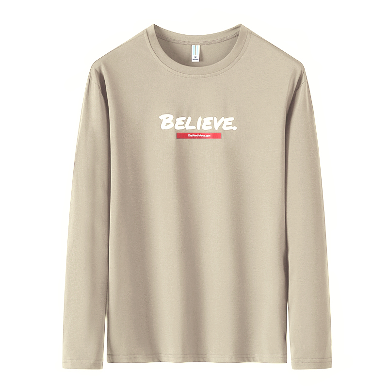 leevirhino秋冬新款男士t恤男圆领纯棉弹力长袖体恤男士时尚休闲百搭