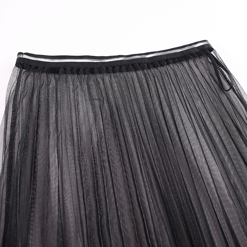 透明网纱裙女半身裙一层外穿垂感纱裙小个子单层裙子女莎莎裙长裙