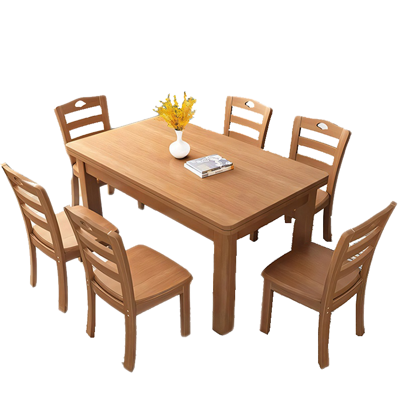 圣承启组合餐桌六椅1m张高清大图