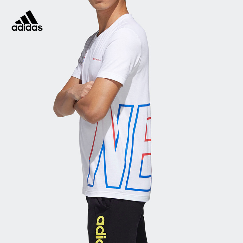 阿迪达斯夏季新款neo男子运动休闲短袖t恤