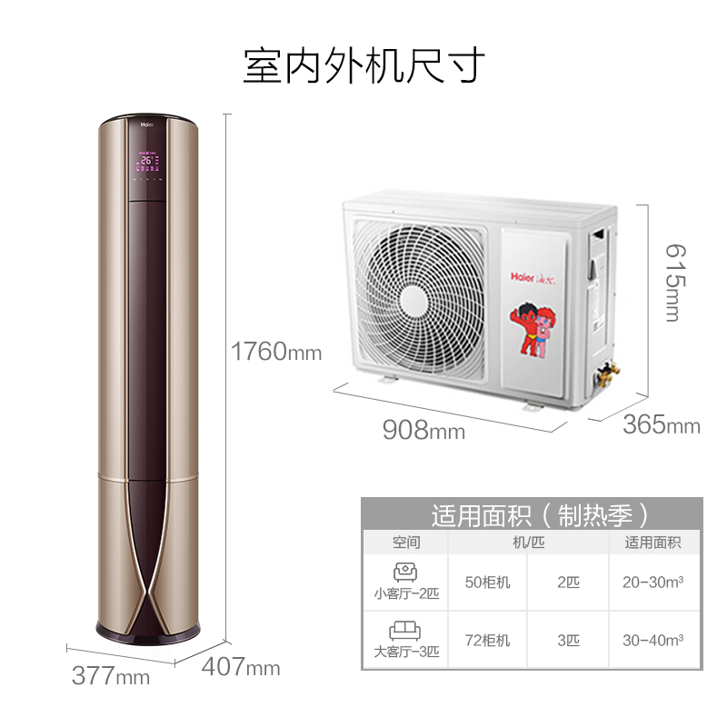 海尔(Haier)2匹 变频 KFR-50LW/81@U1-Up 1级能效 健康自清洁 除PM2.5 静音 健康空调