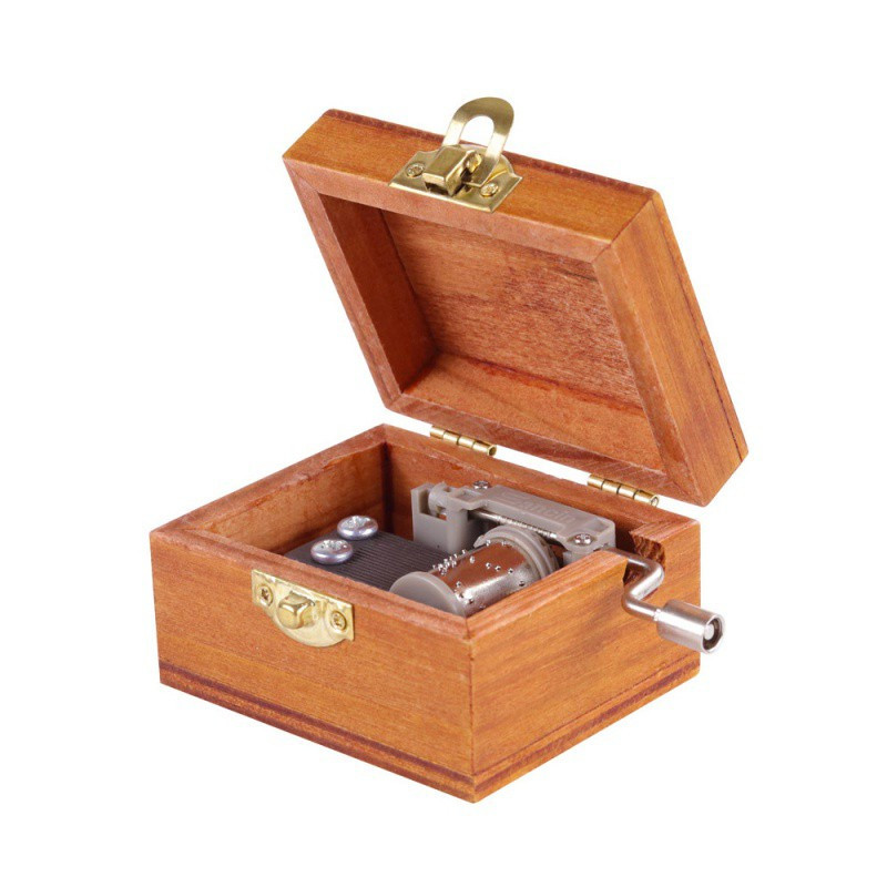 复古手摇音乐盒迷你木质八音盒天空之城创意生日男生女生朋友三维工匠