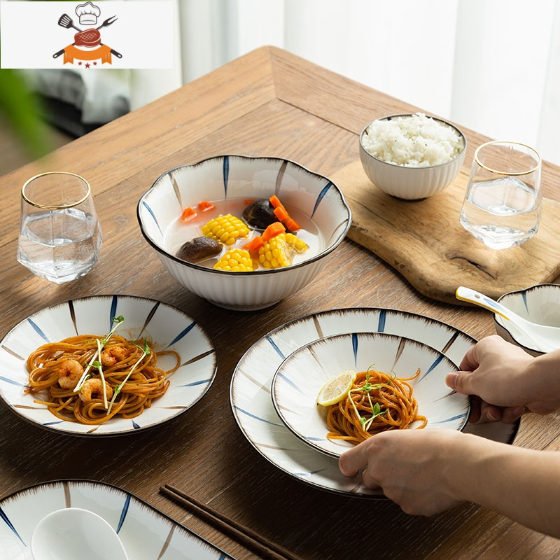 碗碟日式餐具套装碗盘家用陶瓷饭碗二四人食情侣碗筷套装创意组合敬平