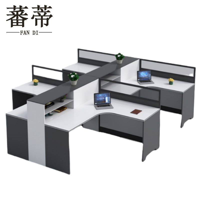 蕃蒂电脑桌四人位张高清大图
