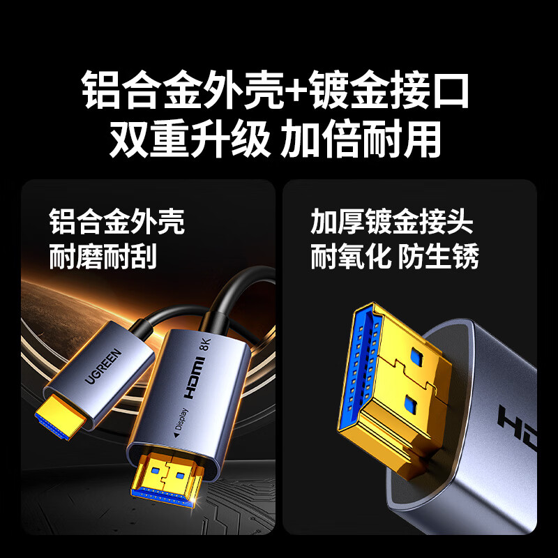 绿联HDMI2.1光纤线8K 60Hz 高清视频线15米55505高清大图